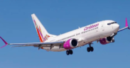 A Carribean Airline flight mid air