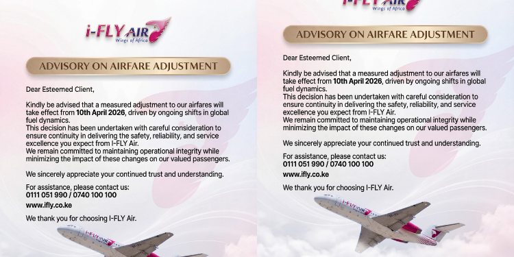 I-FLY Air public advisory on planned Airfare adjustment PHOTO/I-FLY Air 