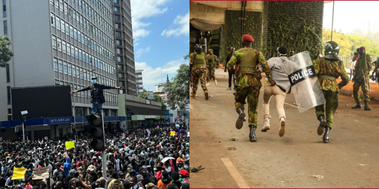 Images from the Nairobi CBD during the June 20,2024 Finance Bill protestsPHOTO/KN
