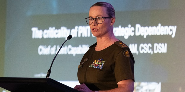 Lieutenant General Susan Coyle while addressing the annual Military Communications and Information Systems Conference in CanberraPHOTO/Defence