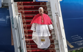 Pope Leo XIV arriving in Cameroon's Capital, Yaounde on Tuesday April 14,2026 PHOTO/Vatican Media