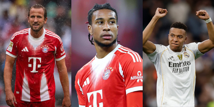 Harry Kane,Michael Olise and Kylian Mbappe Ballon d'Or contenders PHOTO/Football Accs