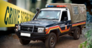 Police land cruiser at a crime scene PHOTO/DPP