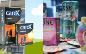 Carex and ONE condoms on display in Petaling Jaya, Malaysia PHOTO/Karex