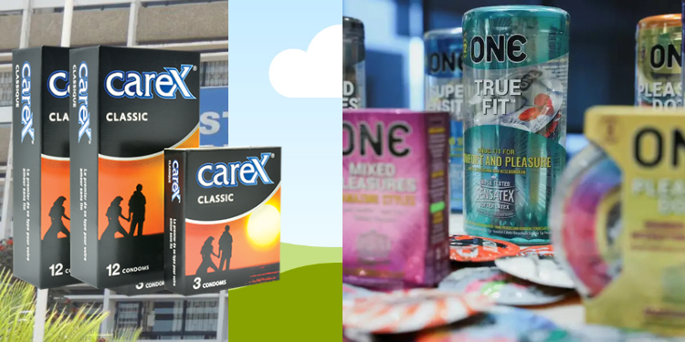 Carex and ONE condoms on display in Petaling Jaya, Malaysia PHOTO/Karex