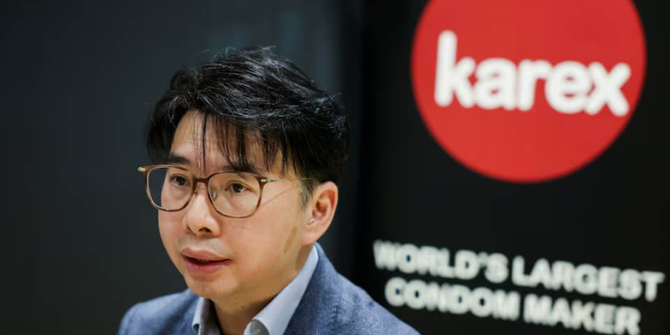 Goh Miah Kiat,CEO Karex Condom Manufacturer speaks during an interview with Reuters at Petaling Jaya, Malaysia on April 21,2026