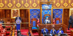 Health CS Aden Duale appearing before a plenary session presided over by speaker Amason Kingi on April 22,2026PHOTO/MoH