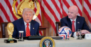 President Donald Trump and FIFA President Giannini Infantino speak to the members of press in Washington DC on September 2025 PHOTO/WhiteHouse Gallery