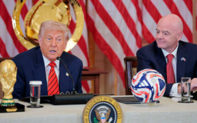 President Donald Trump and FIFA President Giannini Infantino speak to the members of press in Washington DC on September 2025 PHOTO/WhiteHouse Gallery