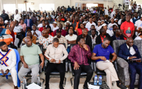 Nairobi Senator Edwin Sifuna, Siaya Governor James Orengo, Embakasi East Member of Parliament Babu Owino, and Vihiga Senator Godfrey Osotsi attend a church service at the PAG Kivumbini in Nakuru on April 19,2026 PHOTO/Linda Mwananchi
