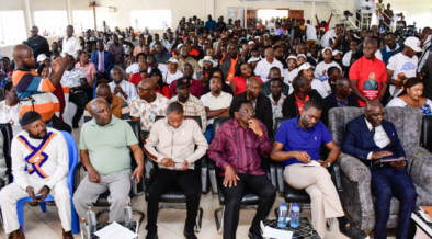 Nairobi Senator Edwin Sifuna, Siaya Governor James Orengo, Embakasi East Member of Parliament Babu Owino, and Vihiga Senator Godfrey Osotsi attend a church service at the PAG Kivumbini in Nakuru on April 19,2026 PHOTO/Linda Mwananchi