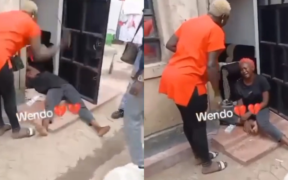 Images of Wendo being caned by her relatives at her residence PHOTO/Screengrab