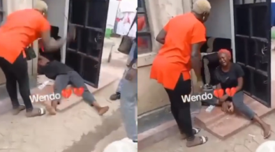Images of Wendo being caned by her relatives at her residence PHOTO/Screengrab