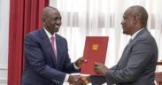 President William Ruto shakes hands with National Treasury CS John Mbadi during a past meeting. PHOTO/PCS.
