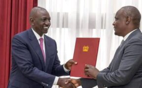 President William Ruto shakes hands with National Treasury CS John Mbadi during a past meeting. PHOTO/PCS.