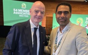 Football Kenya Federation (FKF) President Hussein Mohammed met with FIFA President Gianni Infantino during the 76th FIFA Congress in Vancouver, Canada, in 2026.