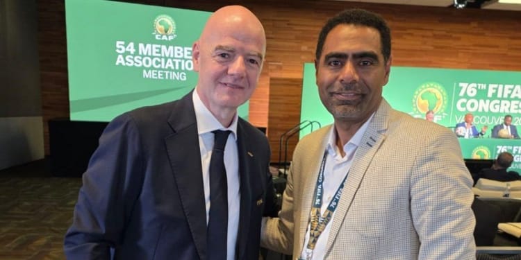Football Kenya Federation (FKF) President Hussein Mohammed met with FIFA President Gianni Infantino during the 76th FIFA Congress in Vancouver, Canada, in 2026.