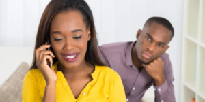 A picture of a woman and her Husband