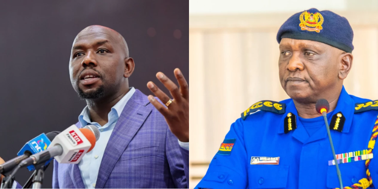 Cabinet Secretary Kipchumba Murkomen and Douglas Kanja Kirocho