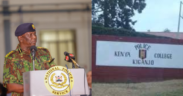A photo collage of IG Douglas Kanja and National Police College, Main Campus in Kiganjo. PHOTO/NPS.