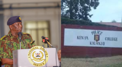 A photo collage of IG Douglas Kanja and National Police College, Main Campus in Kiganjo. PHOTO/NPS.