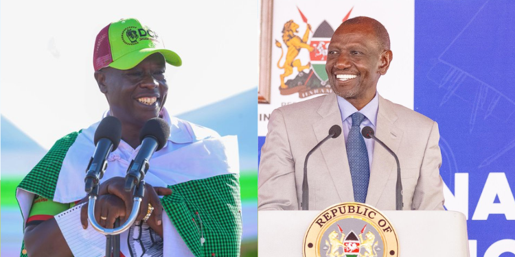 A photo collage of President William Ruto and DCP Party leader Rigathi Gachagua. PHOTO/PCS/Gachagua X.