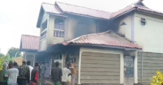 The home of Bishop Simon Wachira of Ambassadors for Christ Ministry Church in Kirinyaga burnt down by angry residents. PHOTO| JOHNSON MURIITHI