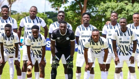 Sofapaka FC line-up against Mathare United at the Kasarani Annex on May 2,2026 PHOTO/KPL