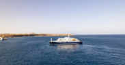 Aerial view of the Atlantic Cruise Ship off the port of Praia,the capital of Cape Verde on May 3,2026 PHOTO/AFP