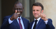Kenya President William Ruto and France President Emmanuel Macron at the Presidential Elysee Palace in Paris , France PHOTO/PCS