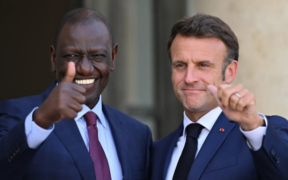 Kenya President William Ruto and France President Emmanuel Macron at the Presidential Elysee Palace in Paris , France PHOTO/PCS