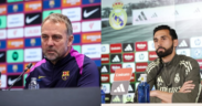 Barcelona Head Coach Hansi Flick and Real Madrid Head Coach Alvaro Arbeloa PHOTO/Club Accs