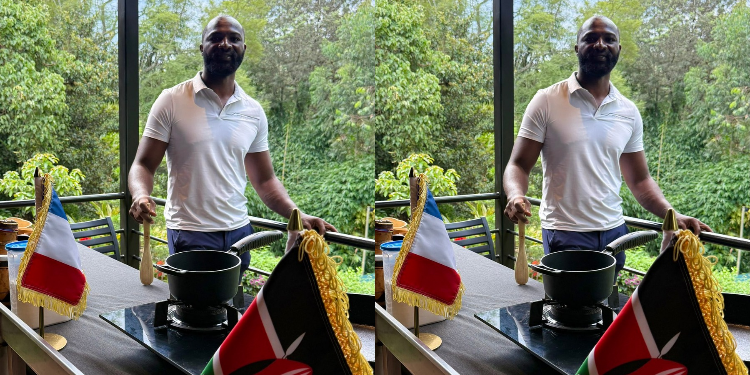 Ombachi ,The Roaming Chef hinting at a cooking collaboration with the French Govt PHOTO/Ombachi