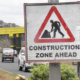 A signpost notify road users of of road construction ahead on a highway. PHOTO/ KeNHA