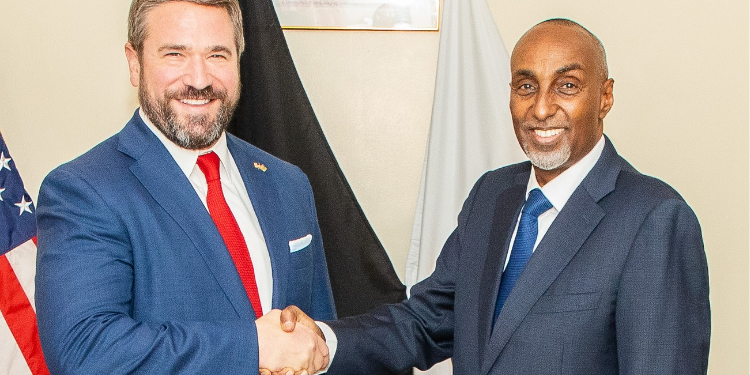 Mr. Abdi Mohamud, the EACC Secretary and Chief Executive Officer, hosted Mr. Andrew Bailey, the Deputy Director of the FBI at EACC Headquarters in Nairobi. PHOTO/ EACC