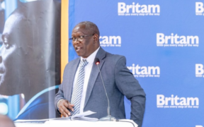Chief Guest James Muriithi, CEO of Savannah Mabati Ltd, addresses SMEs during the Britam Biashara Network forum at the Eton Hotel, Thika, on May 13, 2026.