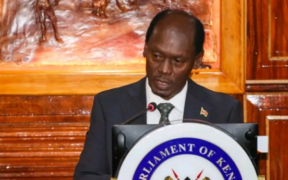CS for Information, Communications and the Digital Economy, William Kabogo while appearing before the parliamentary committee. PHOTO/ PCS
