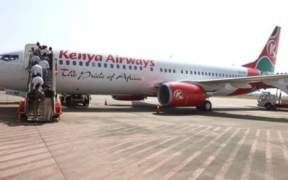 Passengers Board Kenya Airways Plane at the JKIA PHOTO/The Standard