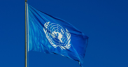 A UNDP flag on a post. PHOTO/ UNDP
