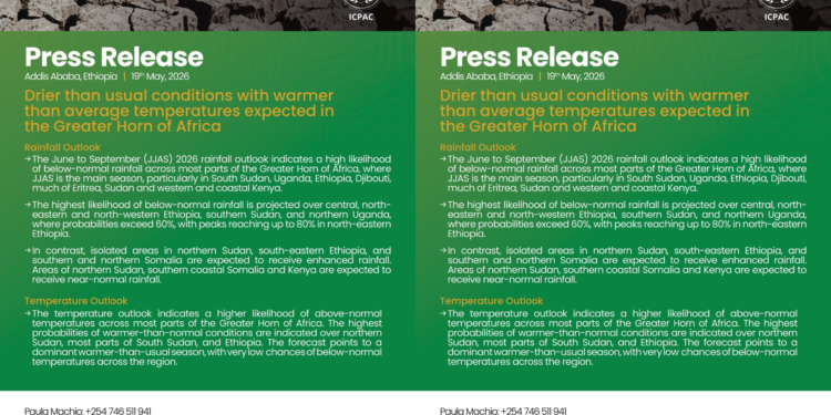 Weather and Climate Outlook Released by IGAD Climate Prediction Centre PHOTO/IGAD