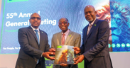 KCB Group Plc CEO Paul Russo and The Groups chairman Joseph Kinyua at the Nairobi Securities Exchange. PHOTO/ File