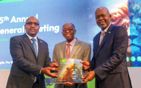KCB Group Plc CEO Paul Russo and The Groups chairman Joseph Kinyua at the Nairobi Securities Exchange. PHOTO/ File