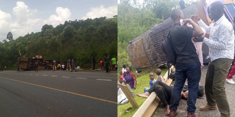 A bus ferrying passengers has overturned at Kapmakaa, Chepsir in Kericho County, leaving several people with injuries.