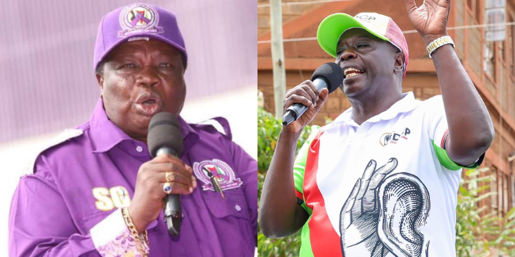 A photo collage of COTU Secretary General Francis Atwoli and former DP Rigathi Gachagua. PHOTO
