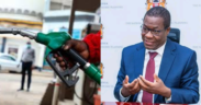 A photo collage of Energy CS Opiyo Wandayi and a fuel attendant with the pump