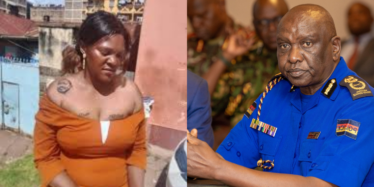 A photo collage of IG Douglas Kanja and the woman who was attacked in Mwiki. PHOTO/NPS.