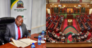 A photo collage of KeRRA Director General Eng. J. K Magondu and a past sitting of the National Assembly