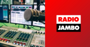 A photo collage of a rardio station and Radio Jambo logo.