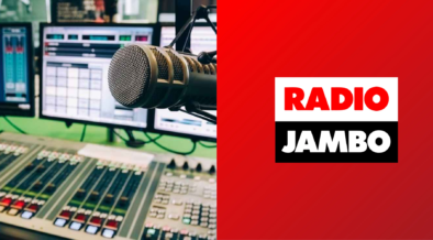 A photo collage of a rardio station and Radio Jambo logo.