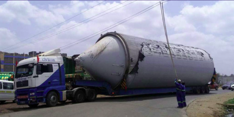 A truck negotiates a corner carrying a wide load whose movement requires huge investments. PHOTO/NMG
